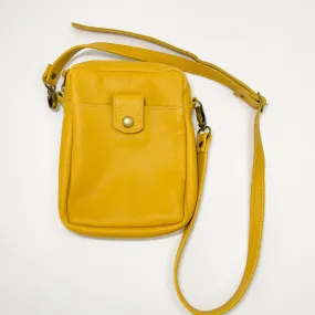 Gia leather yellow crossbody bag