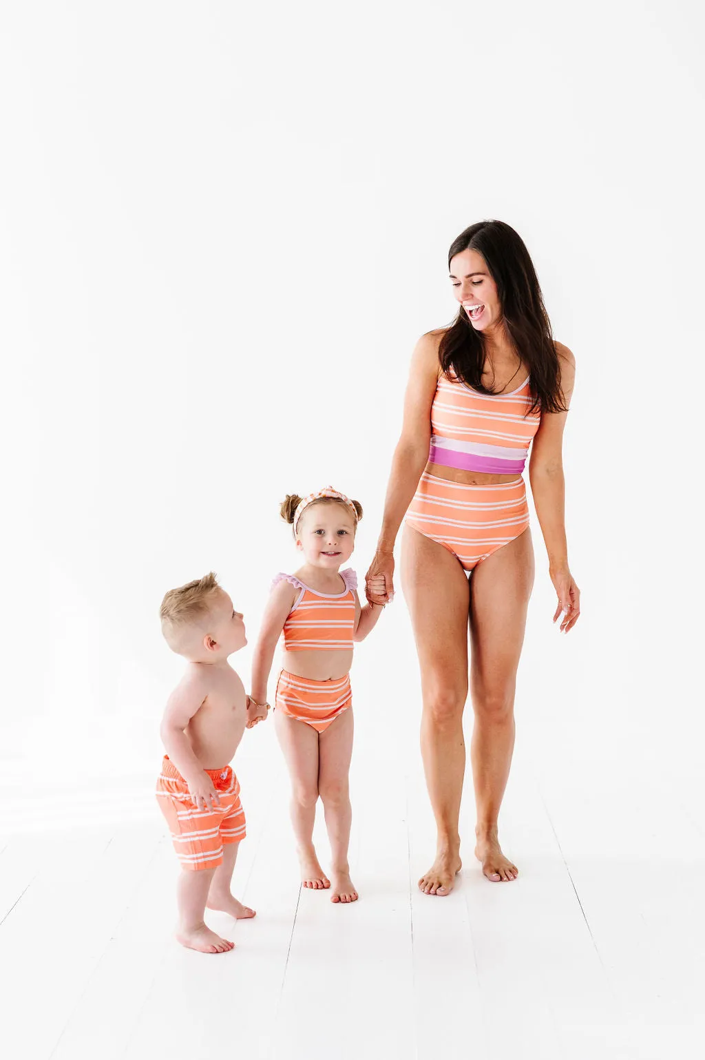 Girls Summer Sherbet Stripe 2 Piece Suit