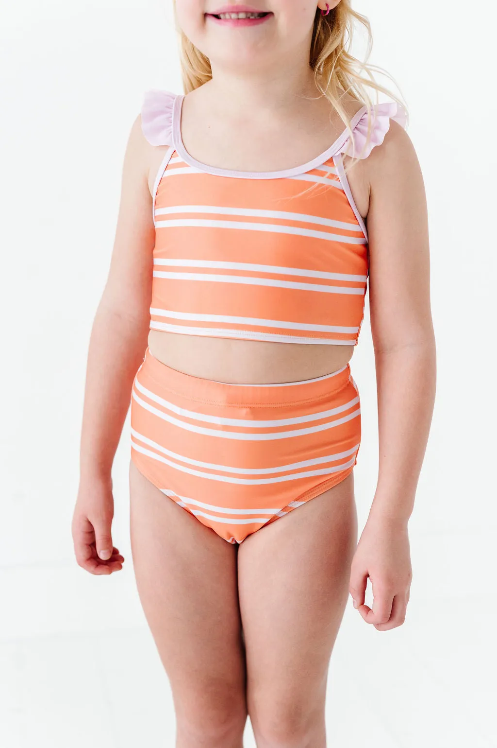 Girls Summer Sherbet Stripe 2 Piece Suit