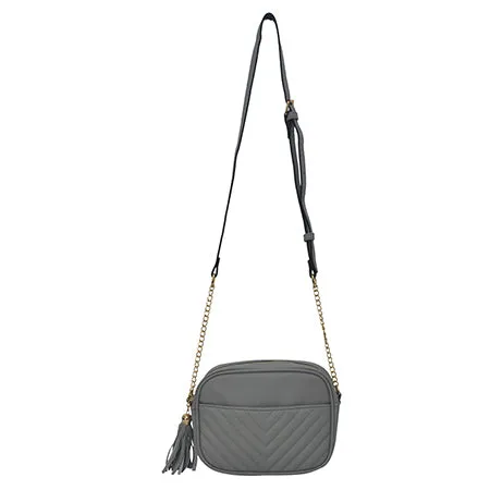 Gray Chic Faux Leather NGIL Crossbody Bag