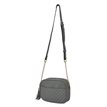 Gray Chic Faux Leather NGIL Crossbody Bag