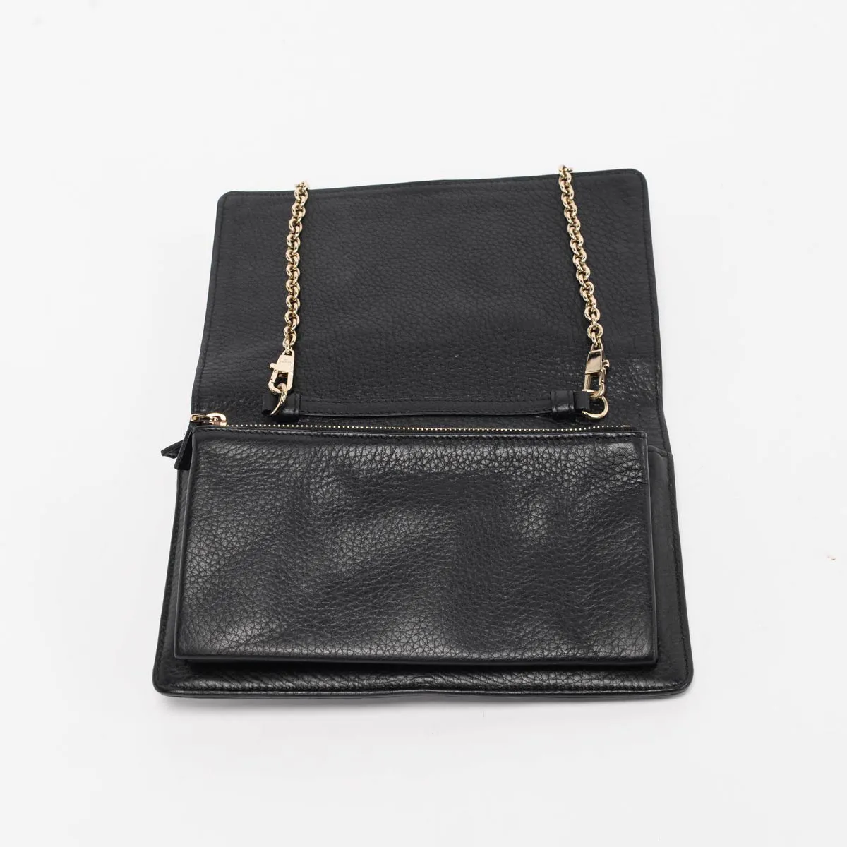 Gucci Black Pebbled Calfskin Broadway Evening Bag