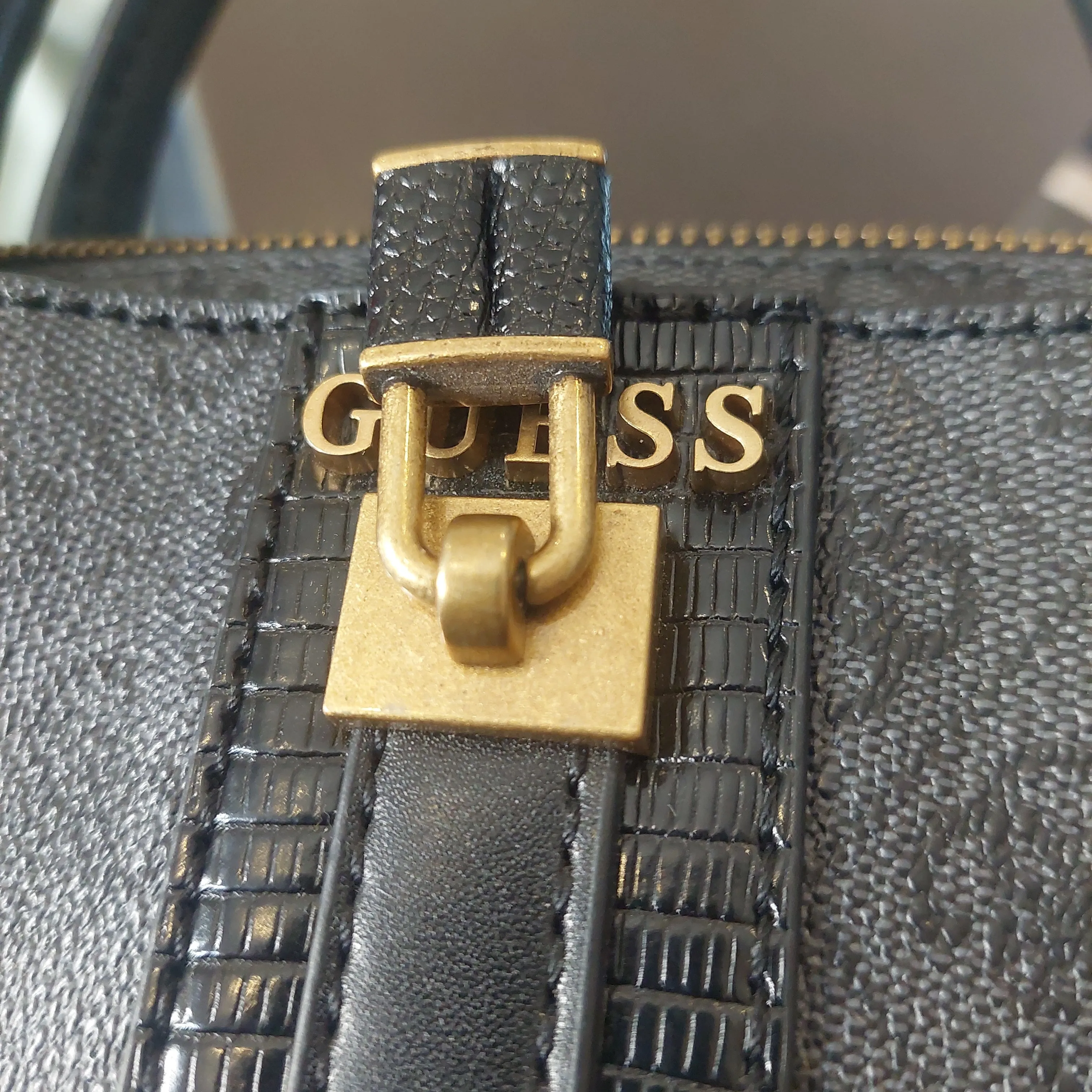 Guess Black Ginevra Elite Society Satchel | Pre Loved |