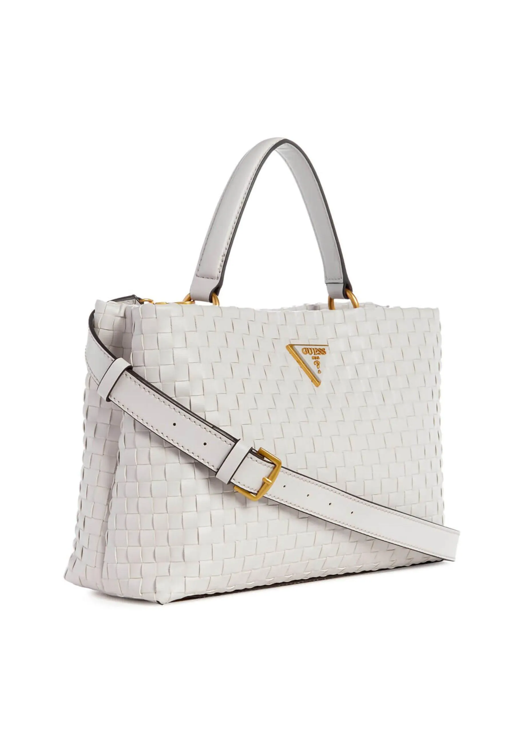 GUESS Lisbet Borsa Satchel Stone Bianco WA877406