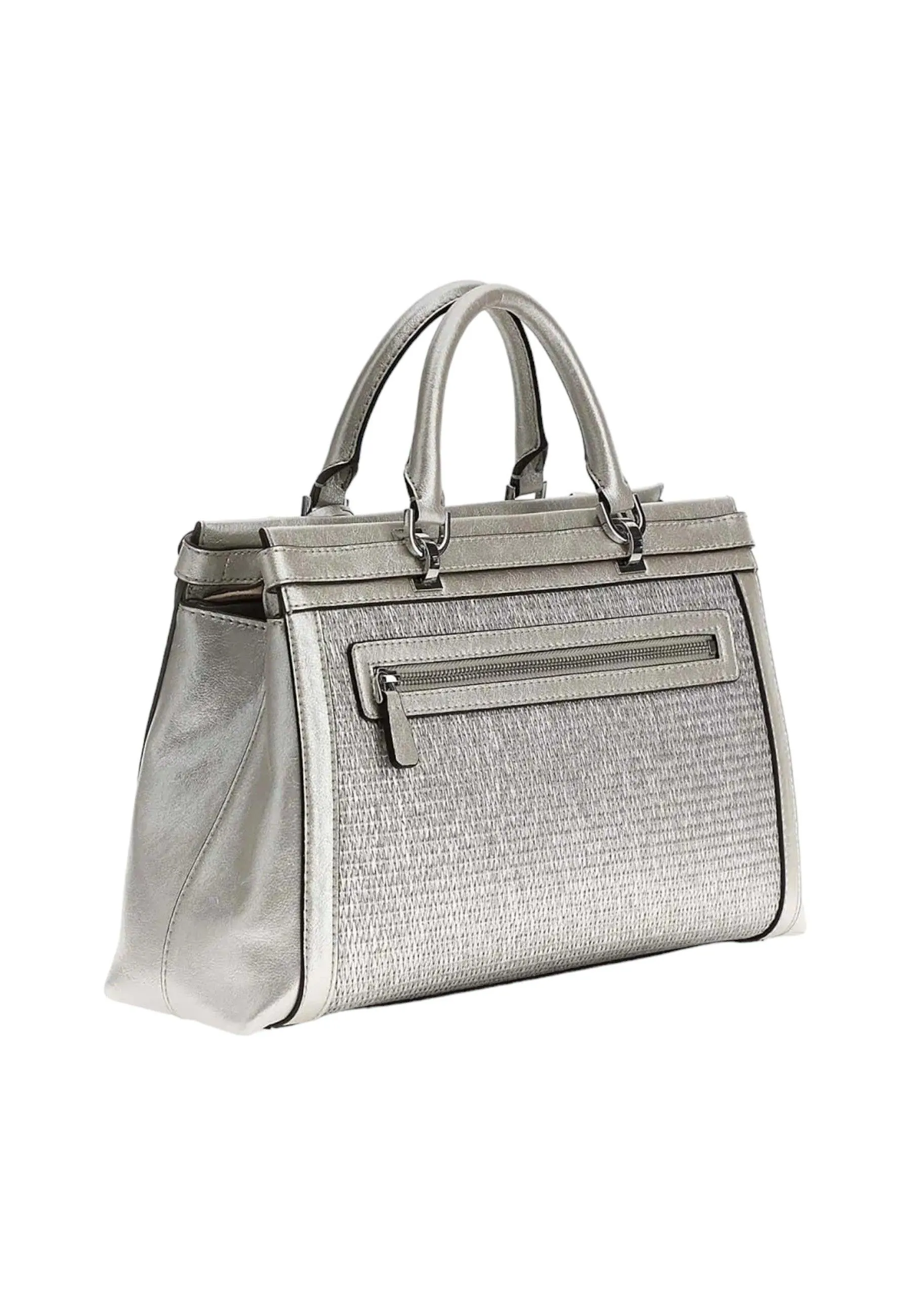 GUESS Sestri Luxury Satchel Borsa Donna Silver WY898506