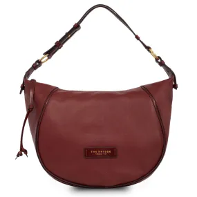 Hobo Bag Donna THE BRIDGE linea Domitilla in Pelle Bordeaux