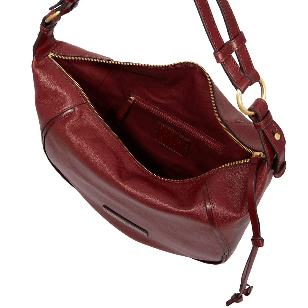 Hobo Bag Donna THE BRIDGE linea Domitilla in Pelle Bordeaux