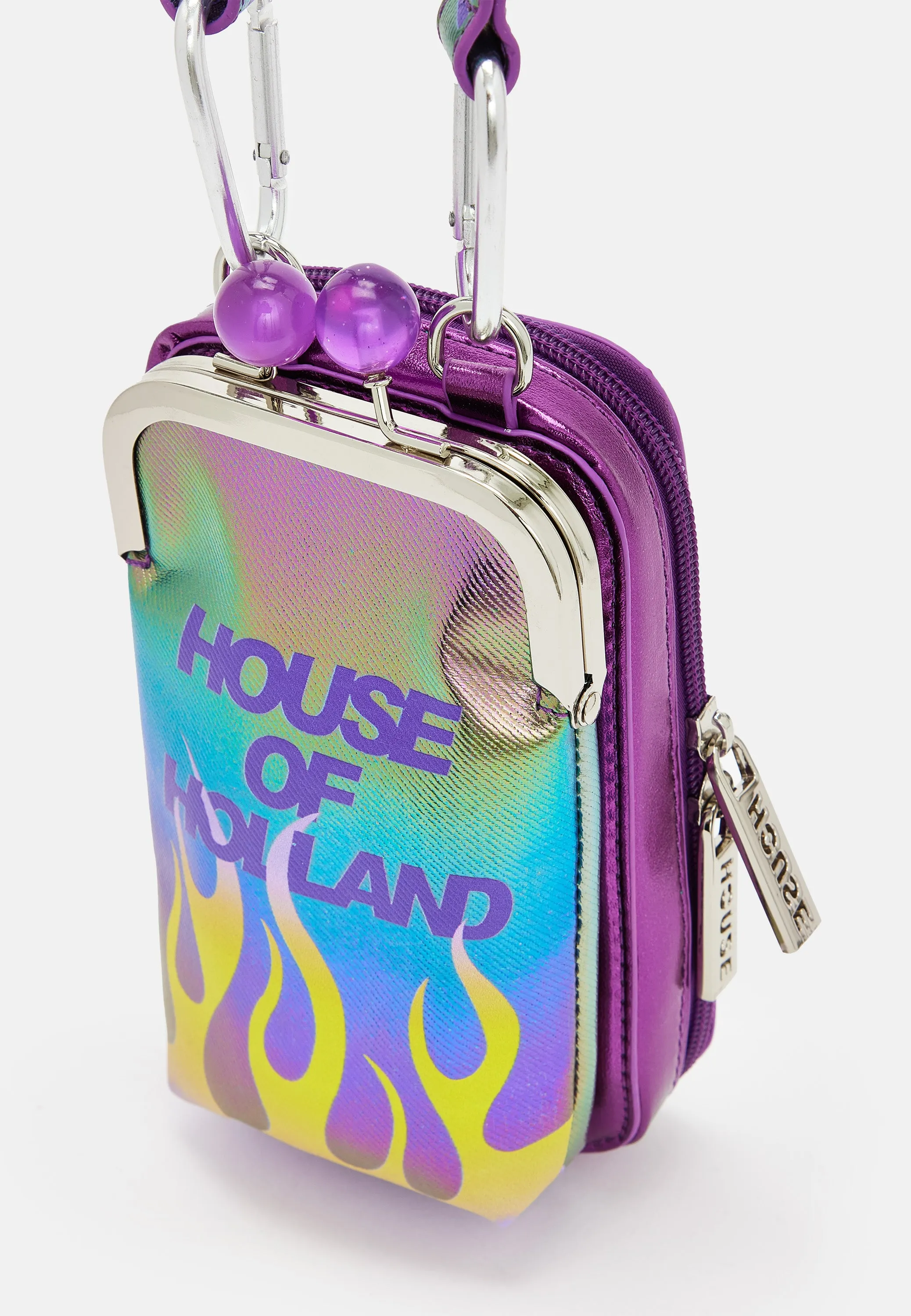 House Of Holland Flame Crossbody Bag With Clip Closure