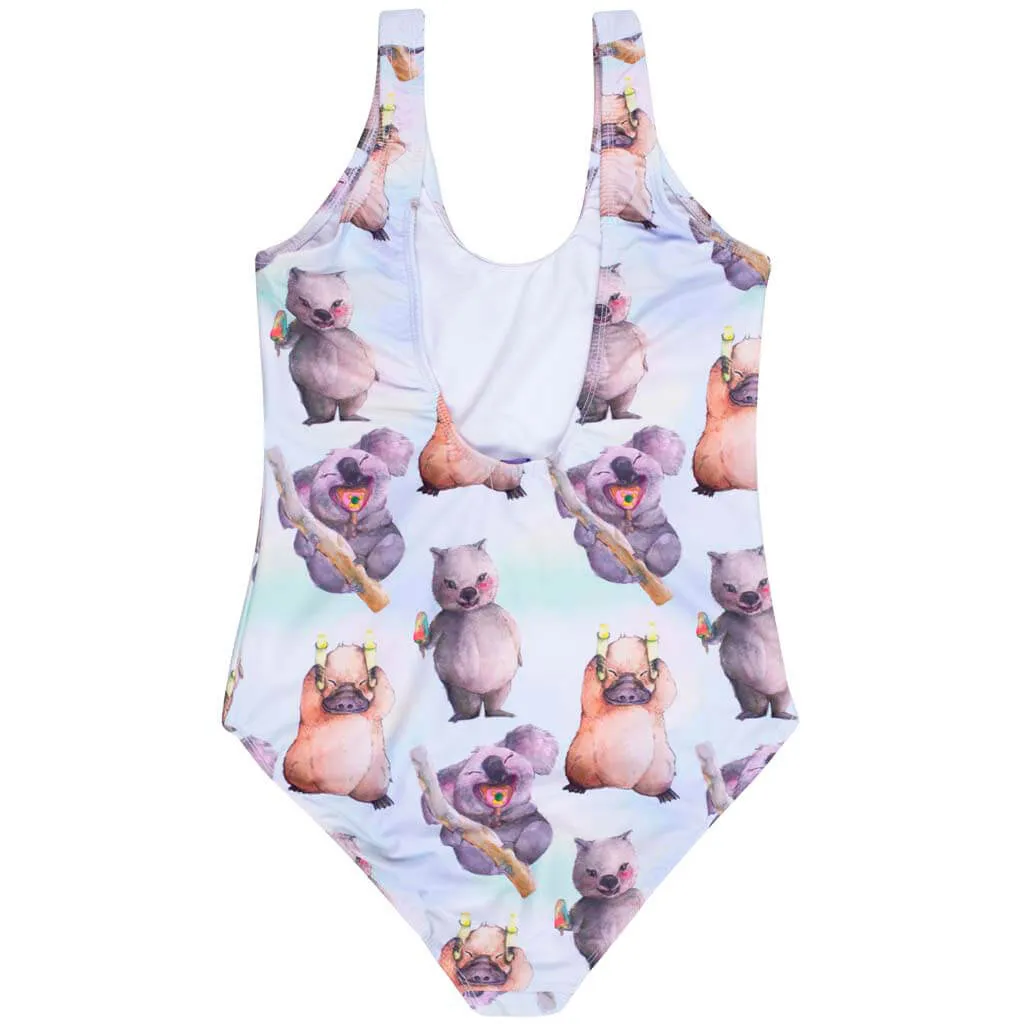 Ice Cream Animals Women's One Piece Sleeveless Swimsuit