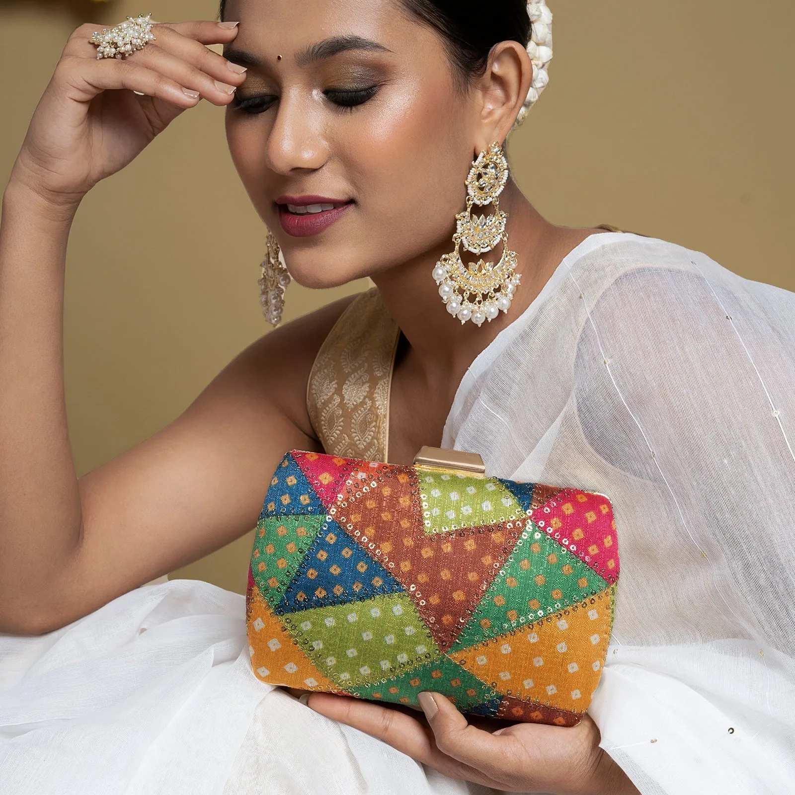 Jaipur Jazz Multicoloured Printed Clutch