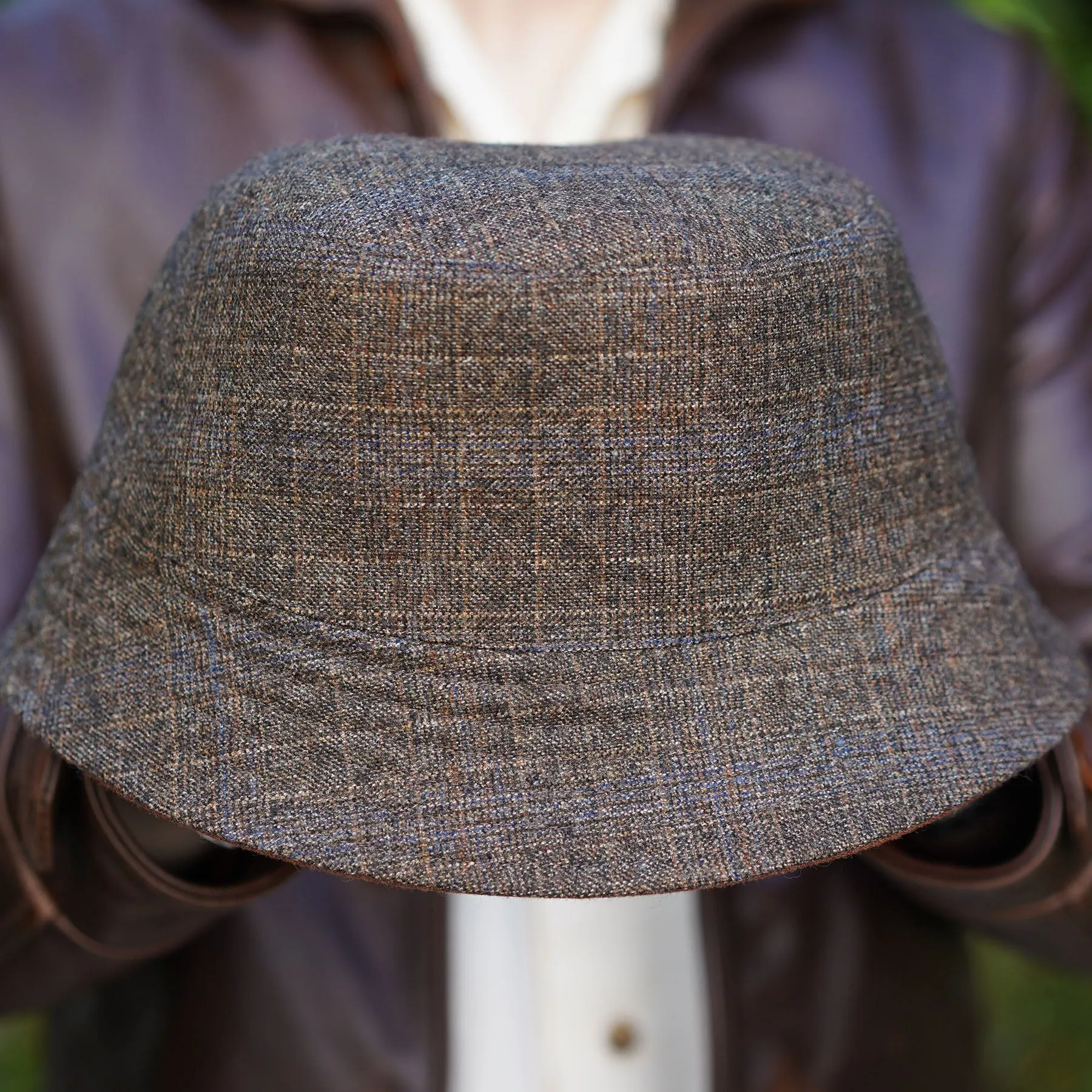 Joyride Reversible Bucket Hat in DiPray Ember and Violet Glen-Plaid/Rust Wool