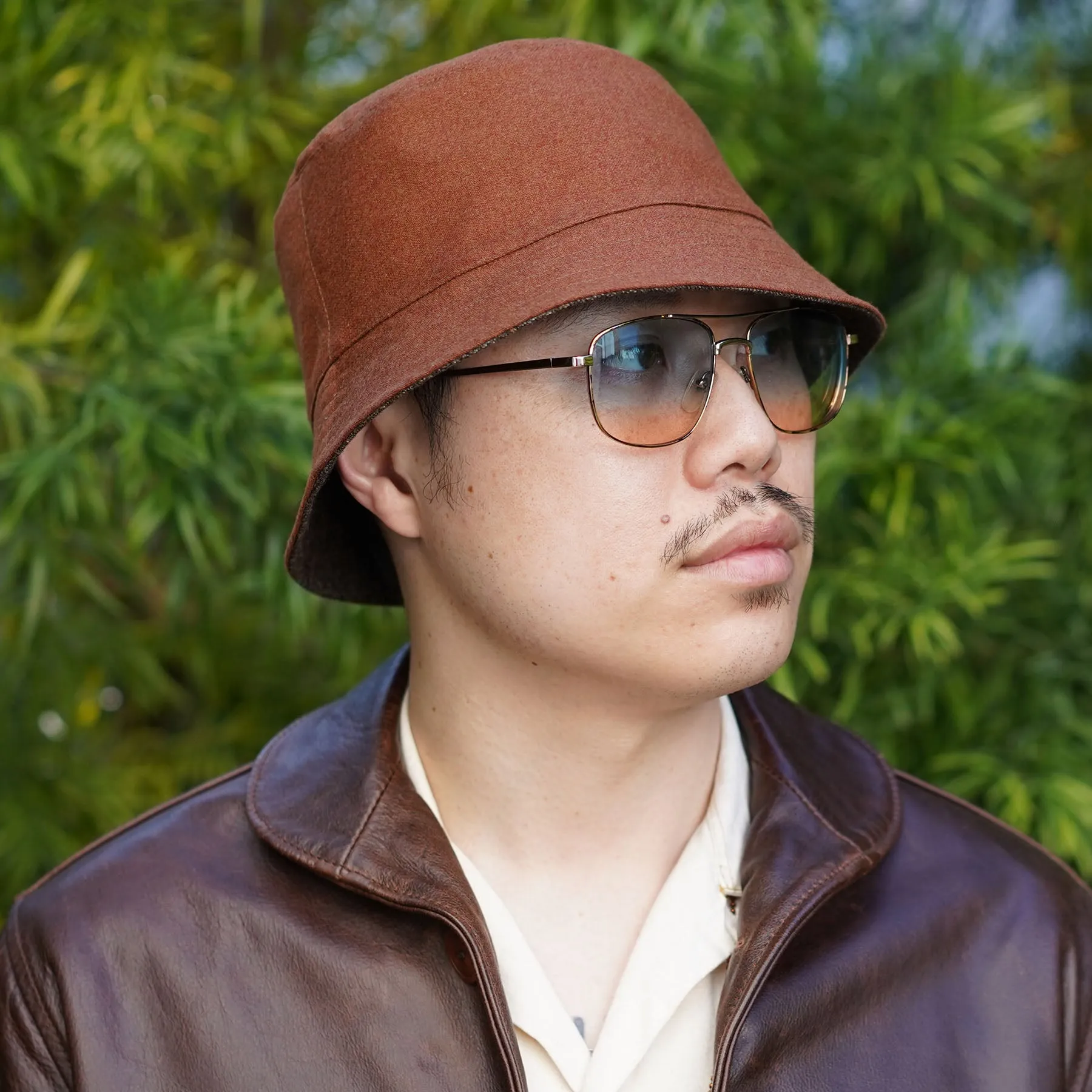 Joyride Reversible Bucket Hat in DiPray Ember and Violet Glen-Plaid/Rust Wool