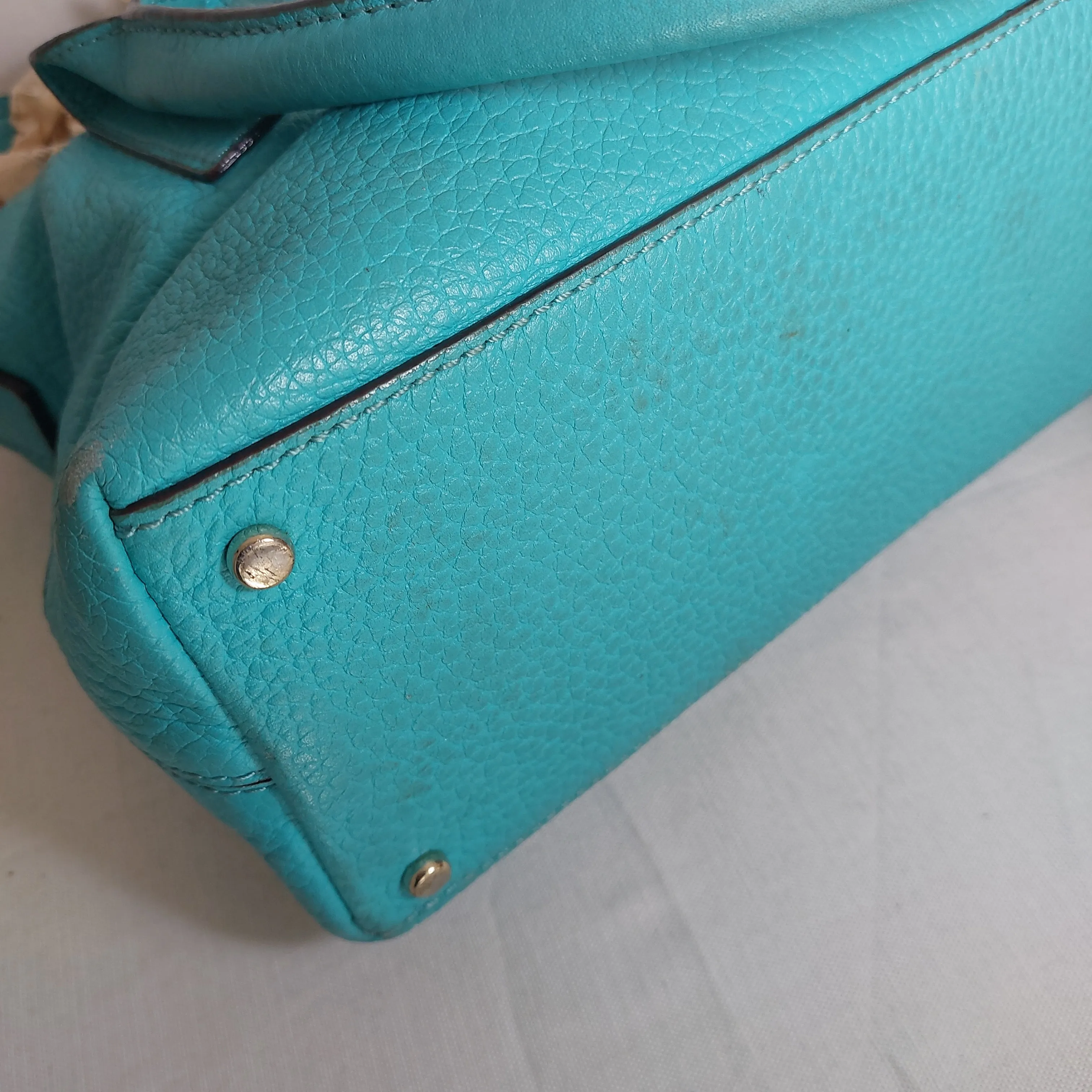 Kate Spade Teal Leather Southport Avenue Carmen Satchel | Pre Loved |