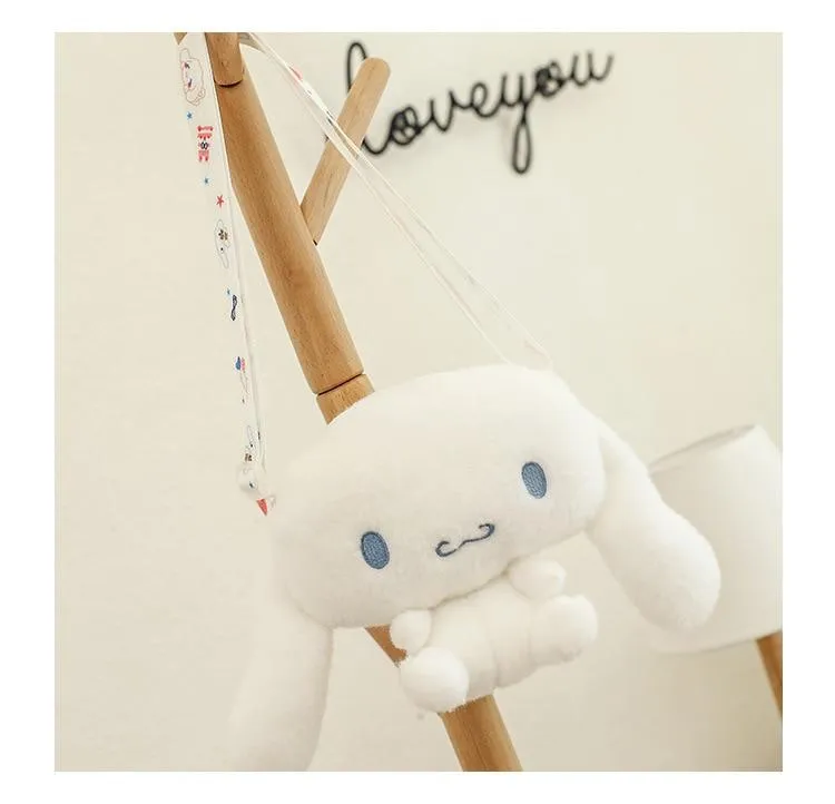 KAWAII Sanriod Anime cartoon Series Cinnamorol soft  plush toy Messenger Bag pocket money Bag Cosmetic bag Baby Boy girl Gift