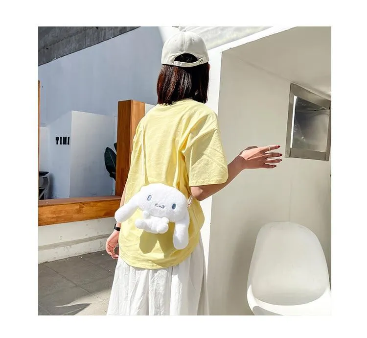 KAWAII Sanriod Anime cartoon Series Cinnamorol soft  plush toy Messenger Bag pocket money Bag Cosmetic bag Baby Boy girl Gift