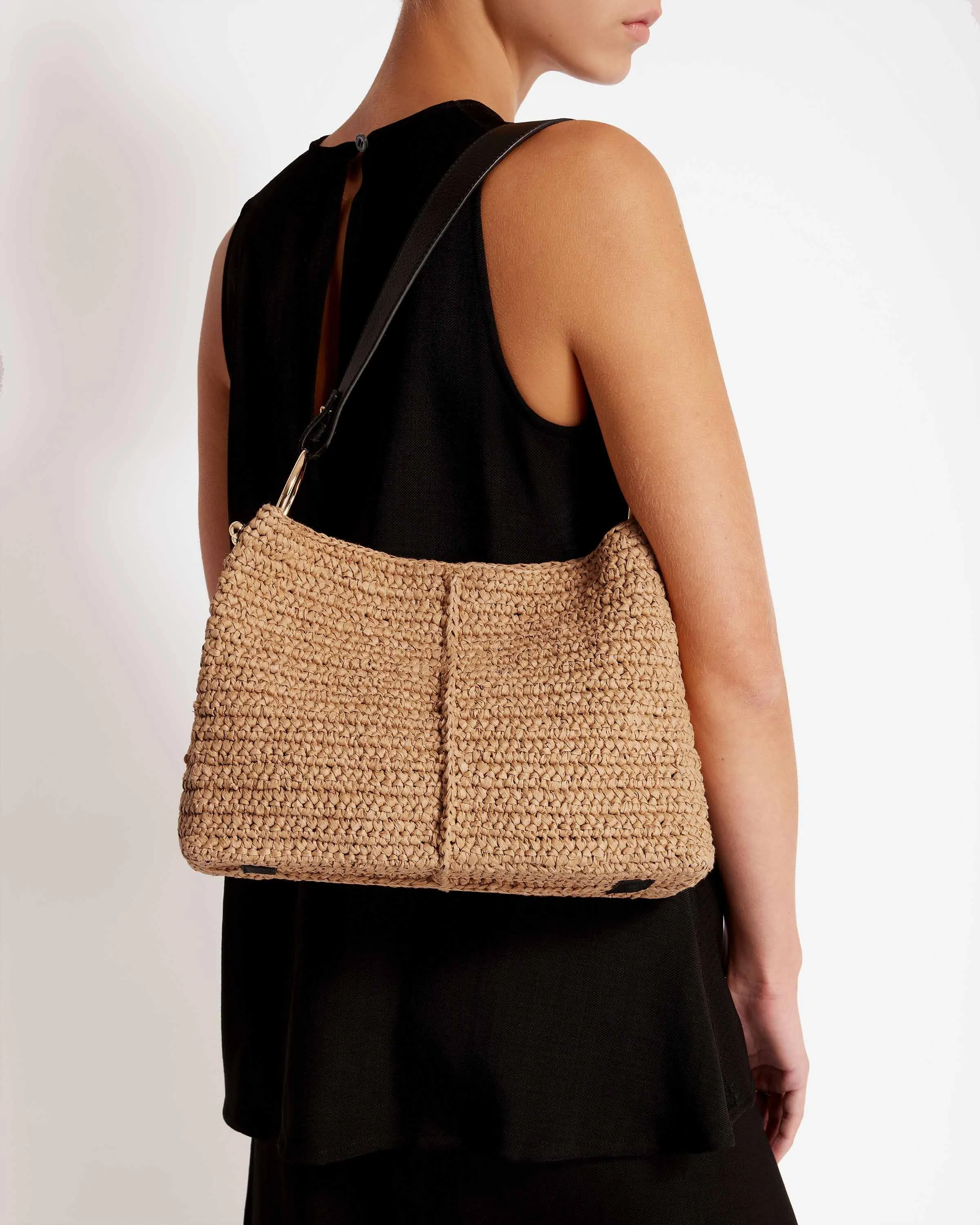 Lana Hobo - Raffia/Black