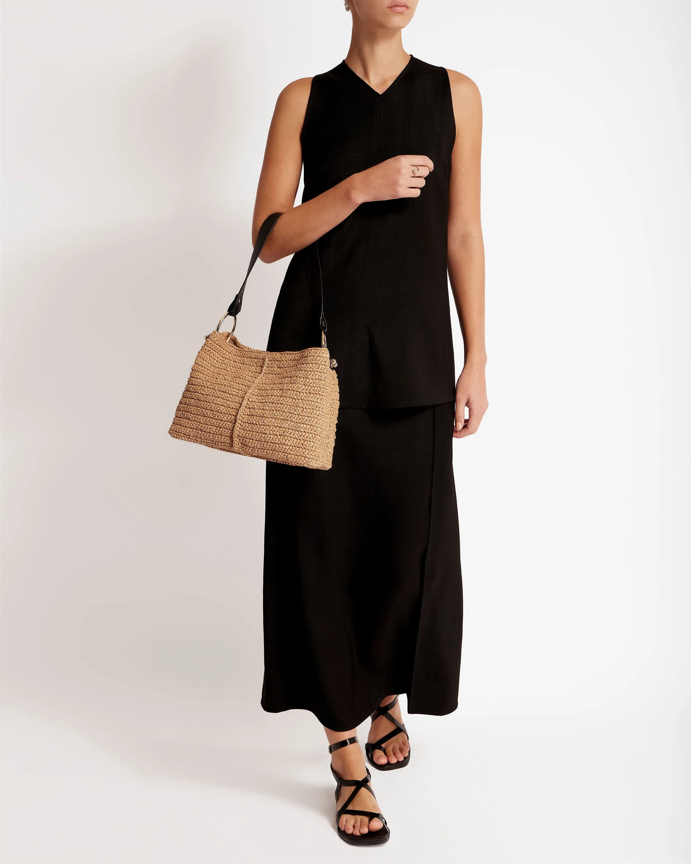 Lana Hobo - Raffia/Black