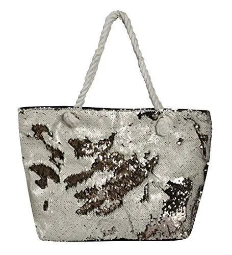 Large Dazzling Sequin Handbag Fashion Glitter Shoulder Shopping Travel Bag