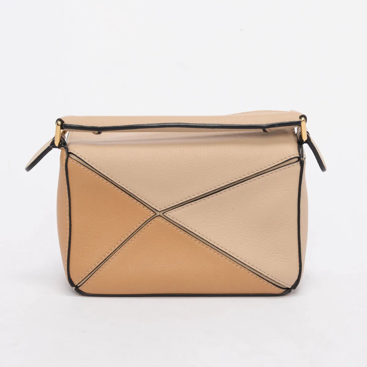 Loewe Beige Tri-Colour Calfskin Mini Puzzle Bag