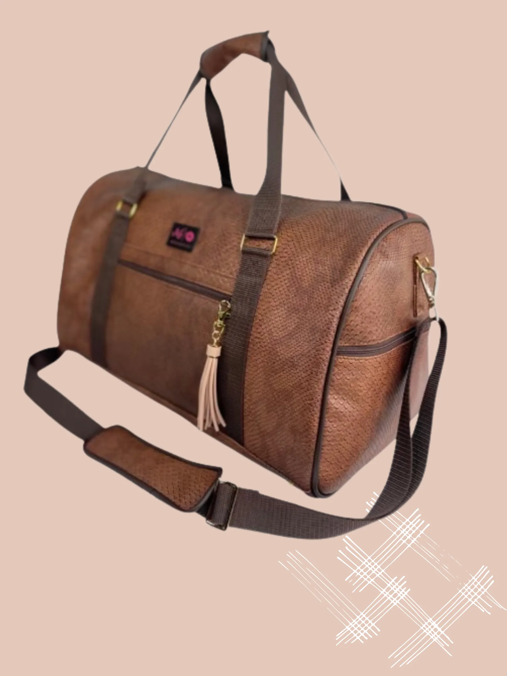 Makeup Junkie Bags - Chocolate Cobra Duffel Bag [Pre-Order]