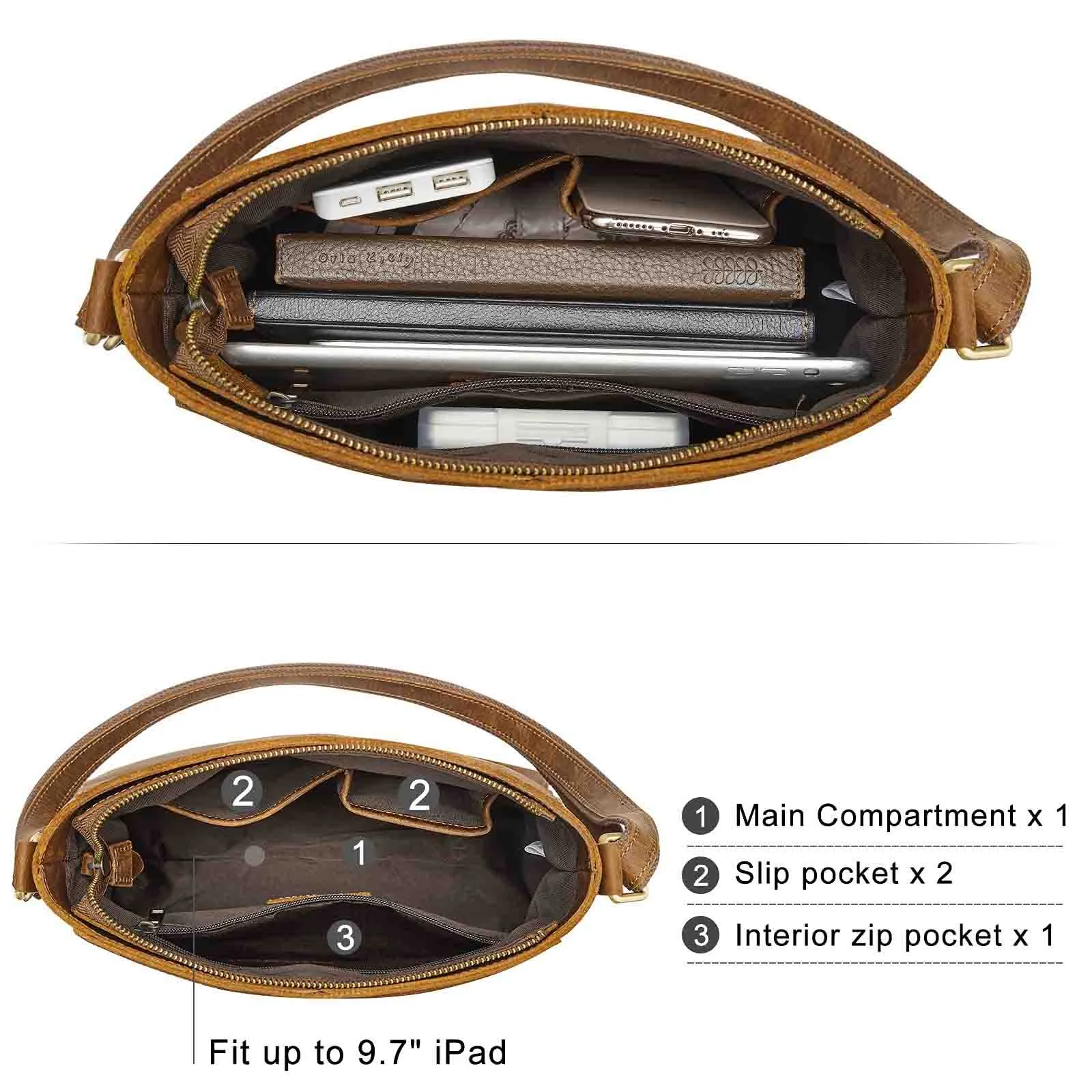 Medium Leather Messenger Bag