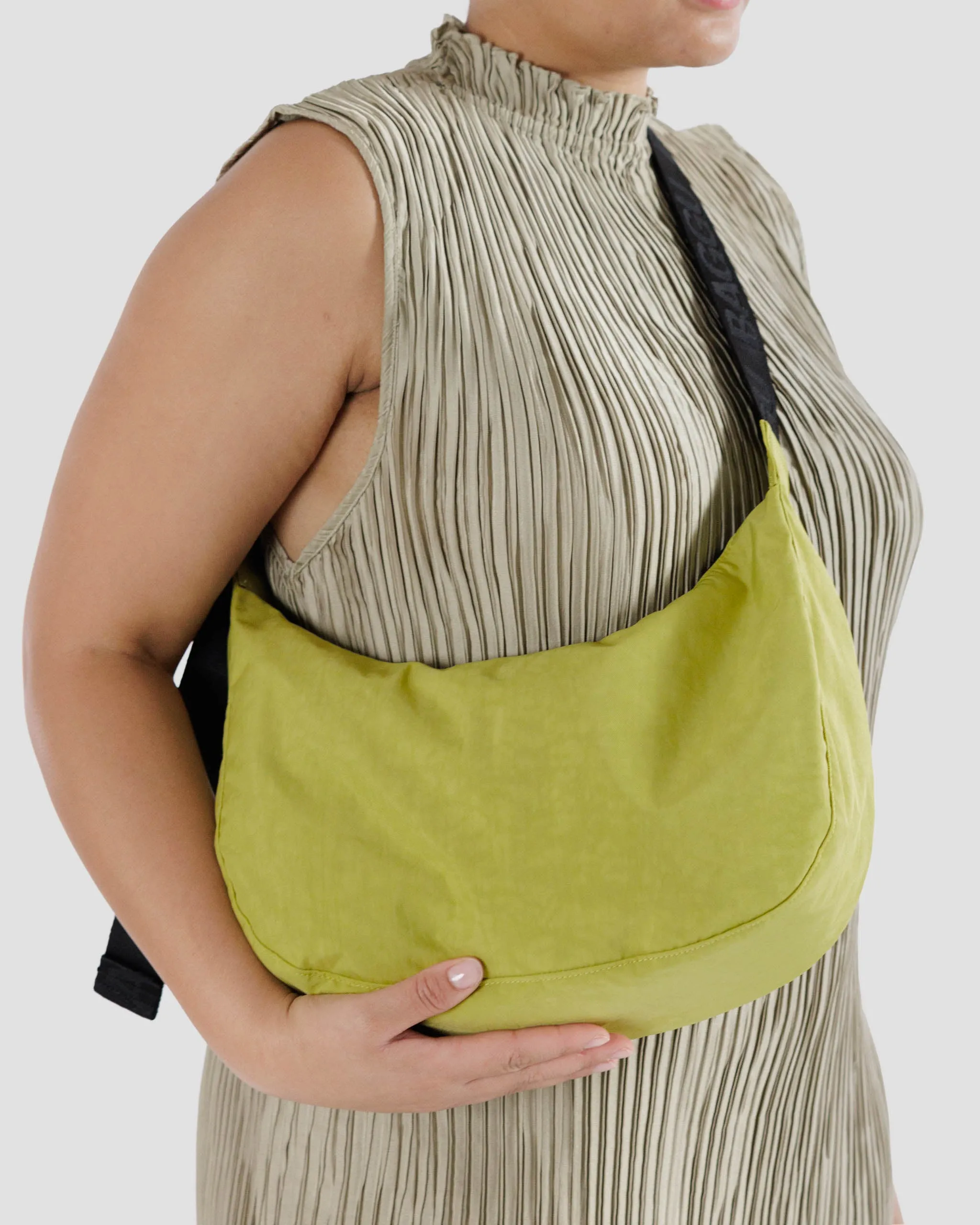 Medium Nylon Crescent Bag Lemongrass