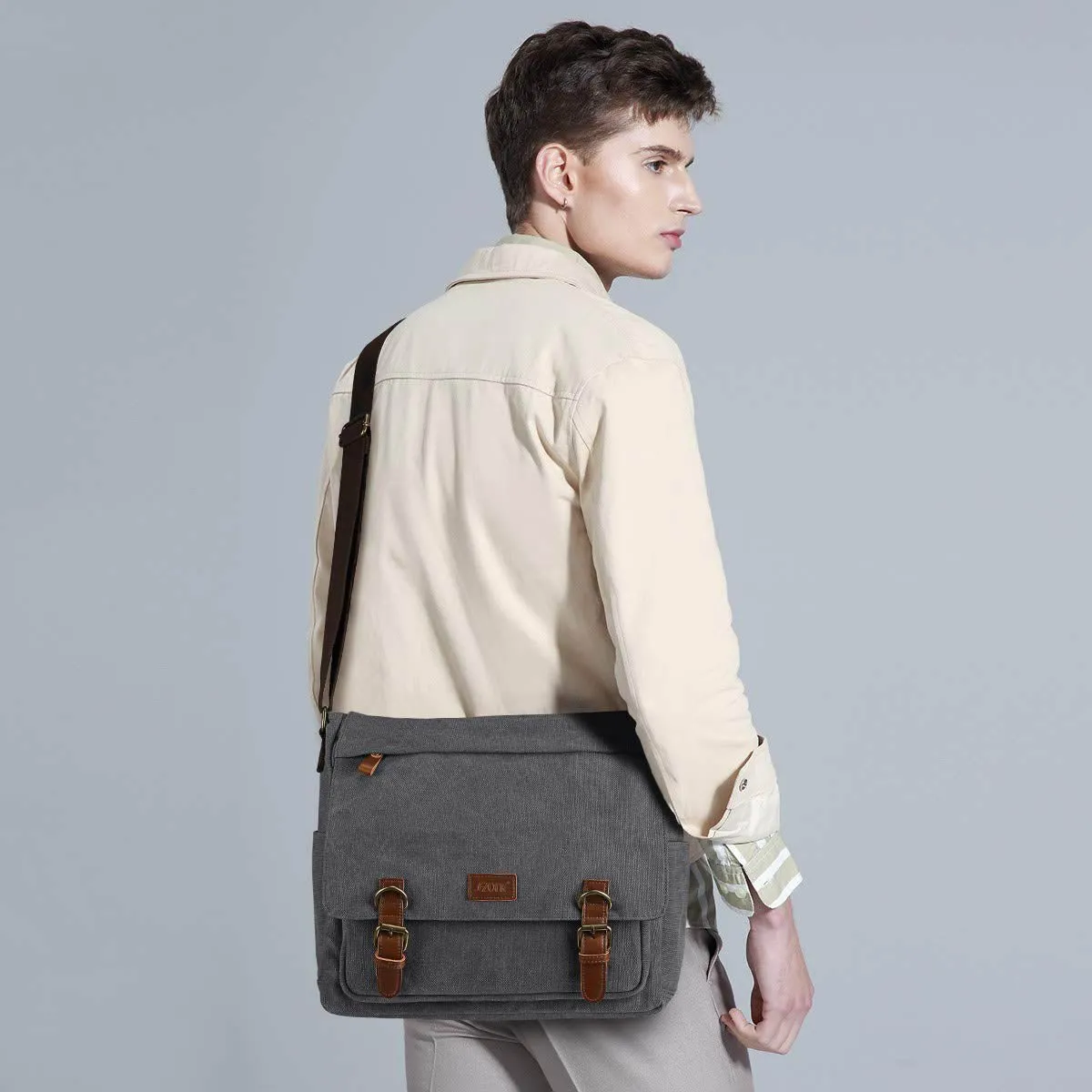 Mens College Canvas Messenger Bag