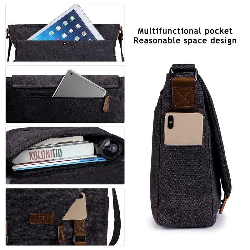 Mens College Canvas Messenger Bag