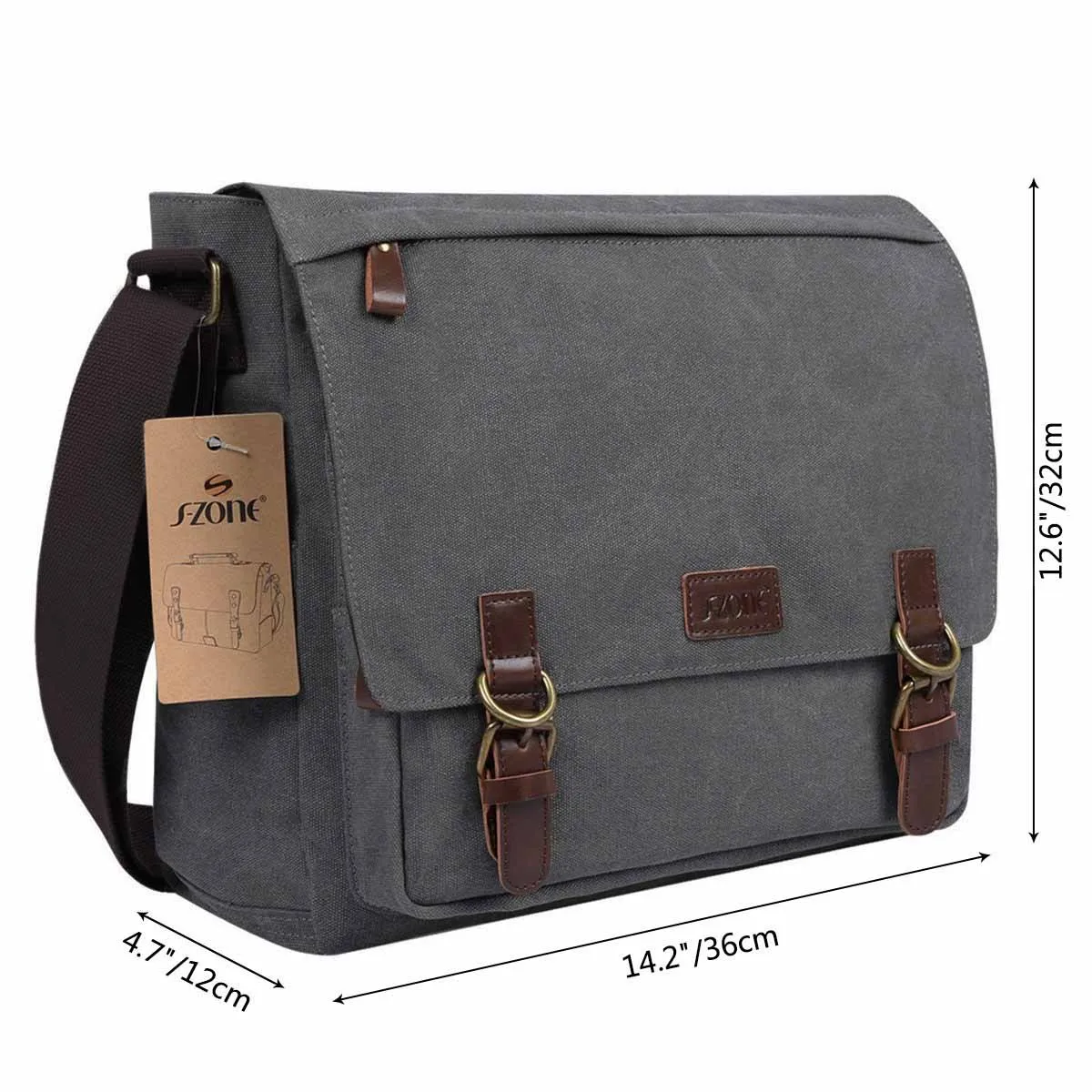 Mens College Canvas Messenger Bag