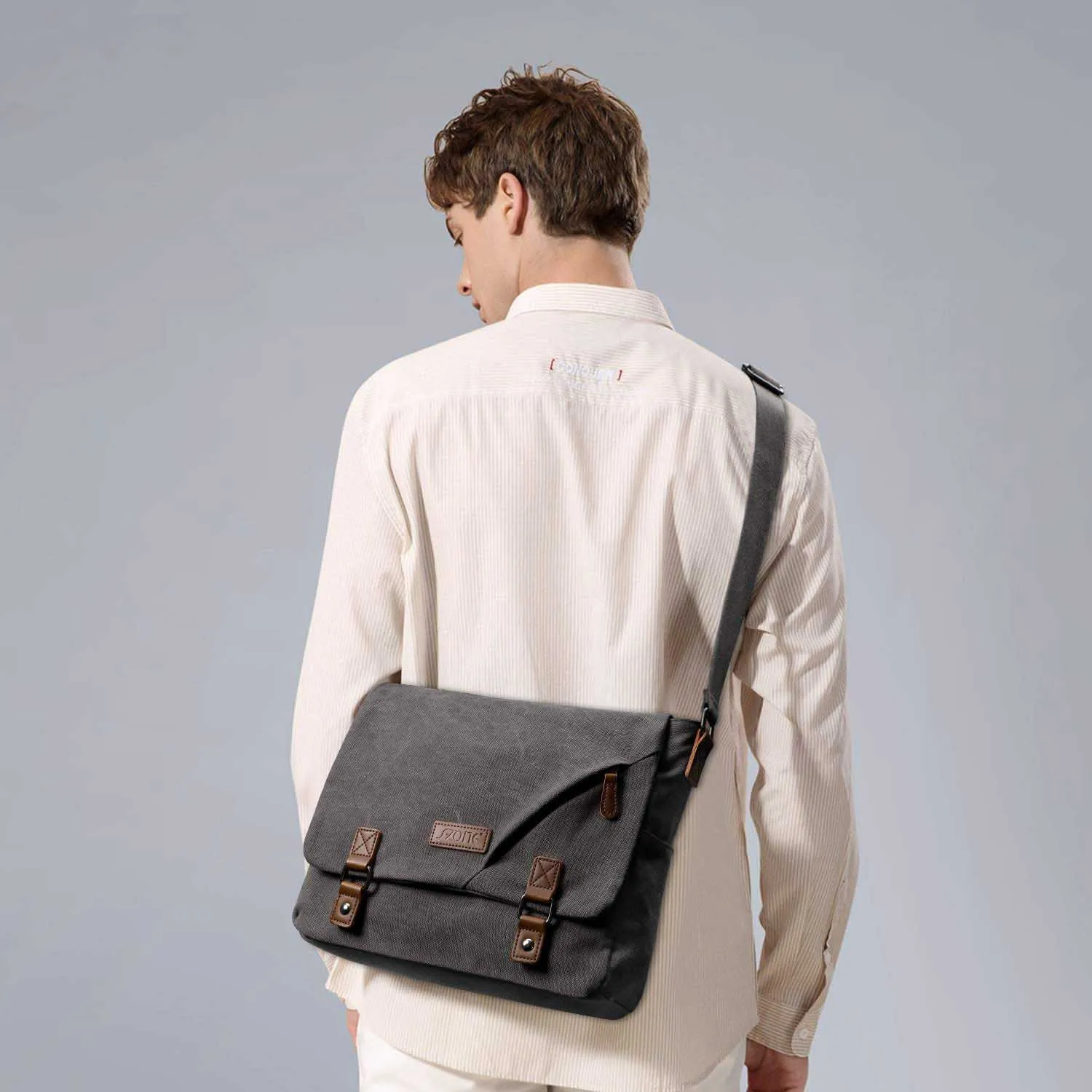 Mens College Canvas Messenger Bag