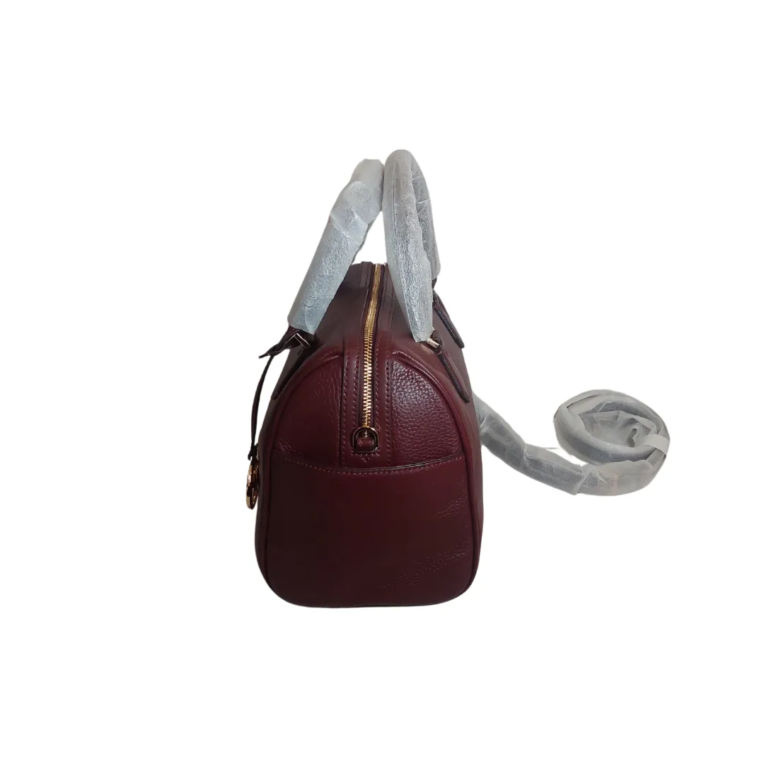 Michael Kors Maroon Pebbled Leather Dome Satchel | Brand New |