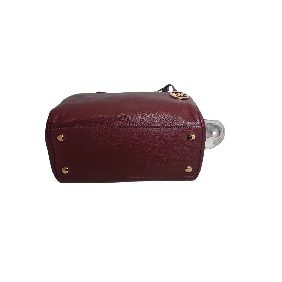 Michael Kors Maroon Pebbled Leather Dome Satchel | Brand New |