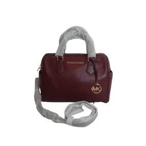 Michael Kors Maroon Pebbled Leather Dome Satchel | Brand New |