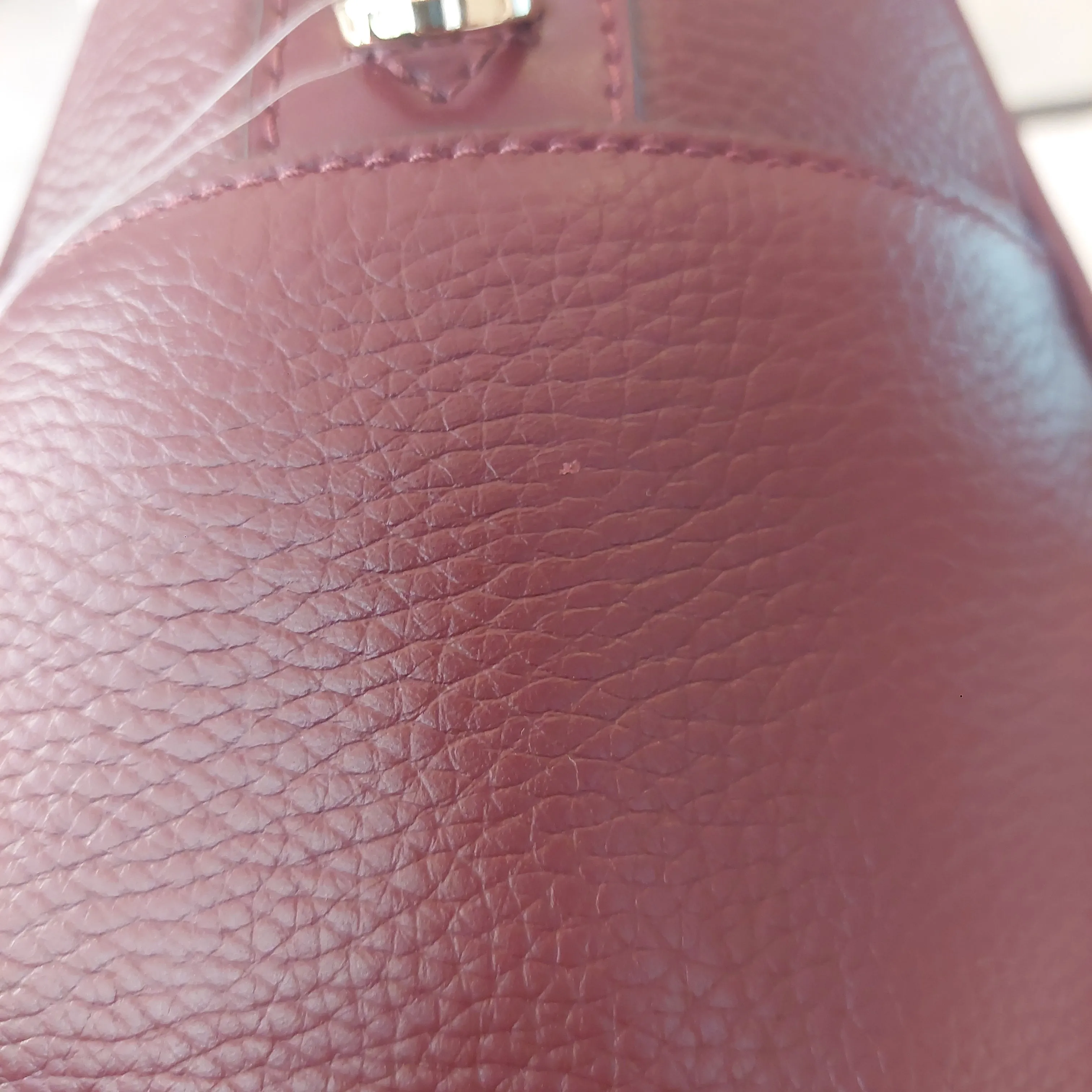 Michael Kors Maroon Pebbled Leather Dome Satchel | Brand New |