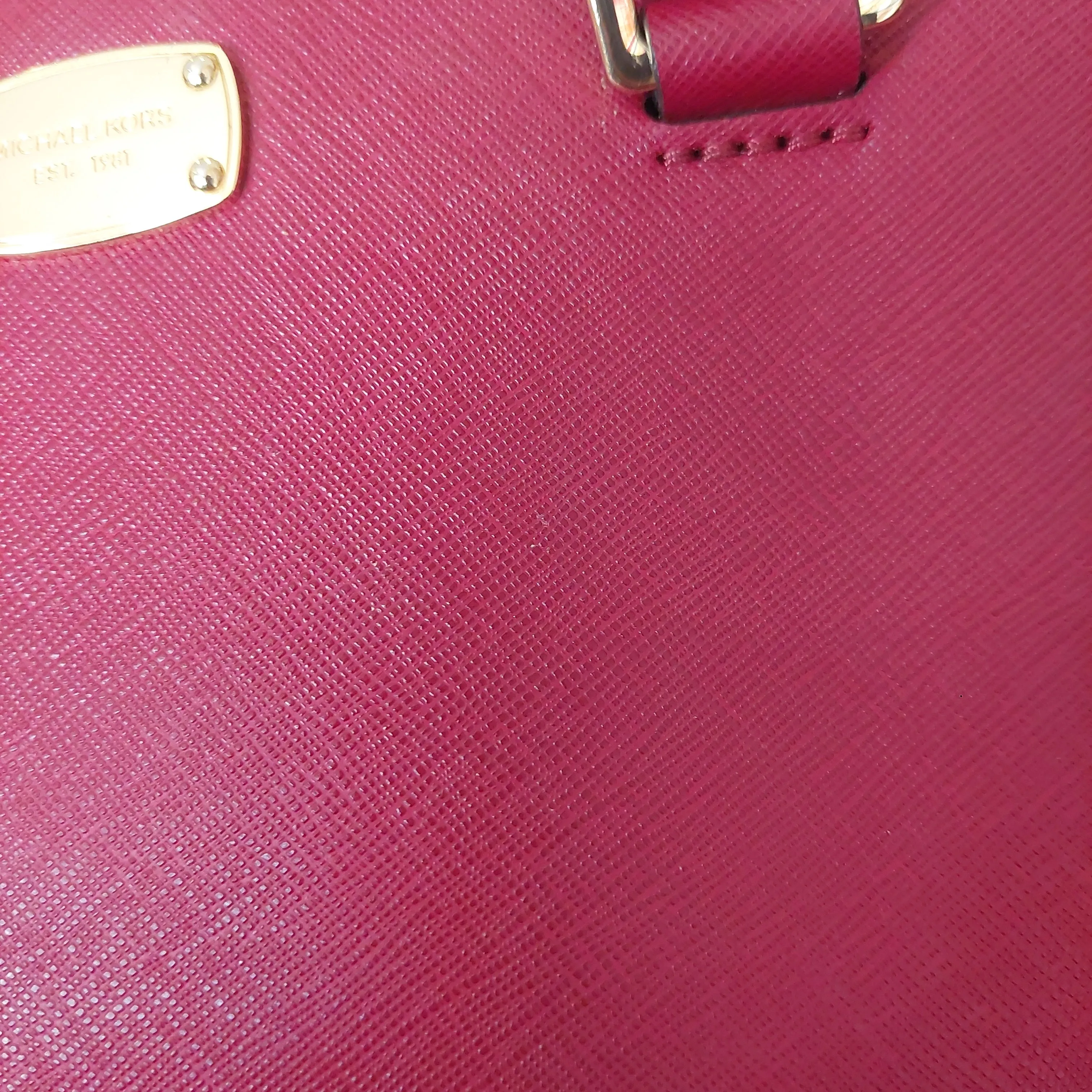 Michael Kors Small 'Kellen' Cherry Leather Satchel | Pre Loved |