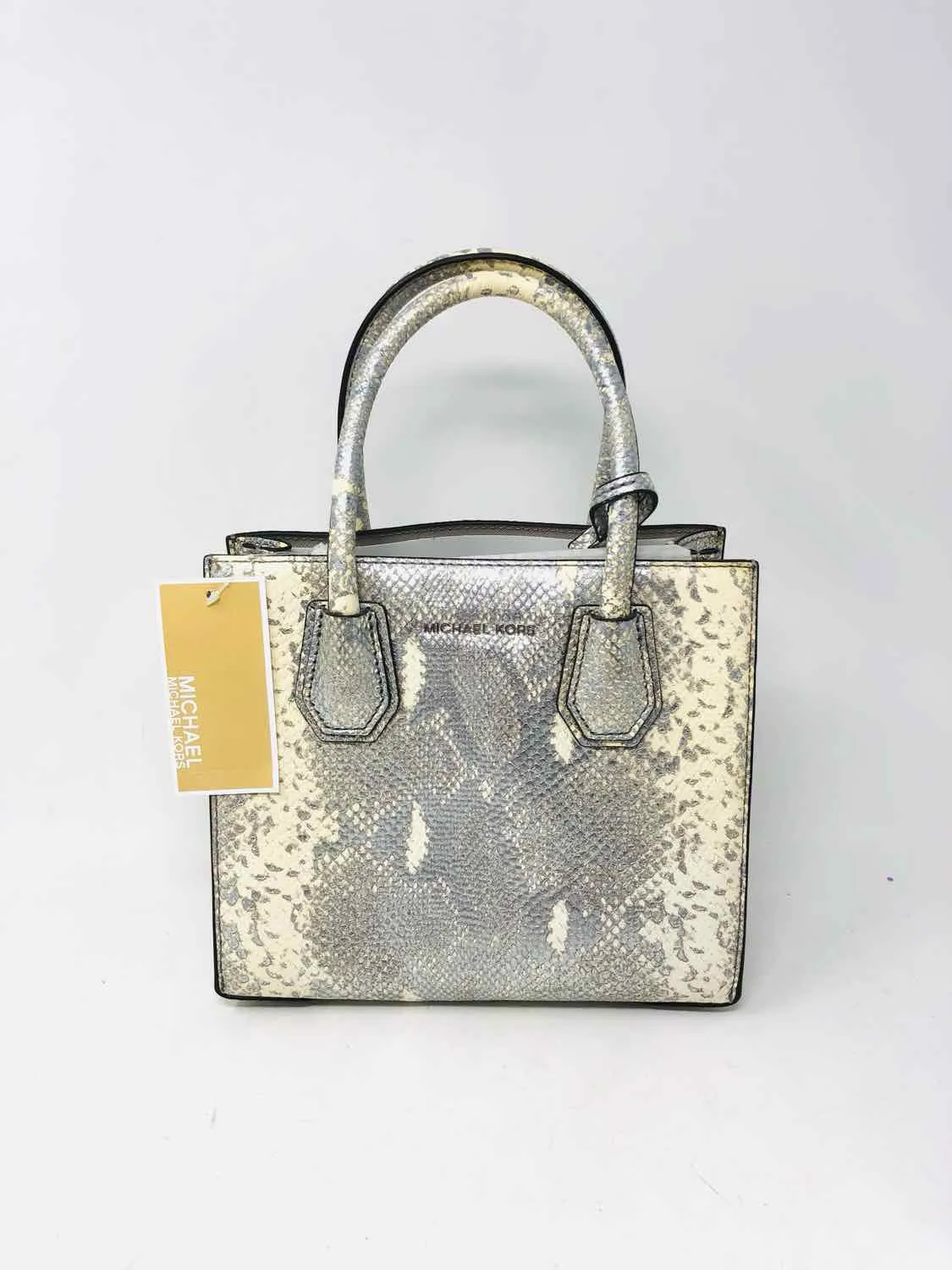 Michael Michael Kors Silver/Cream Reptile NEW Designer Satchel