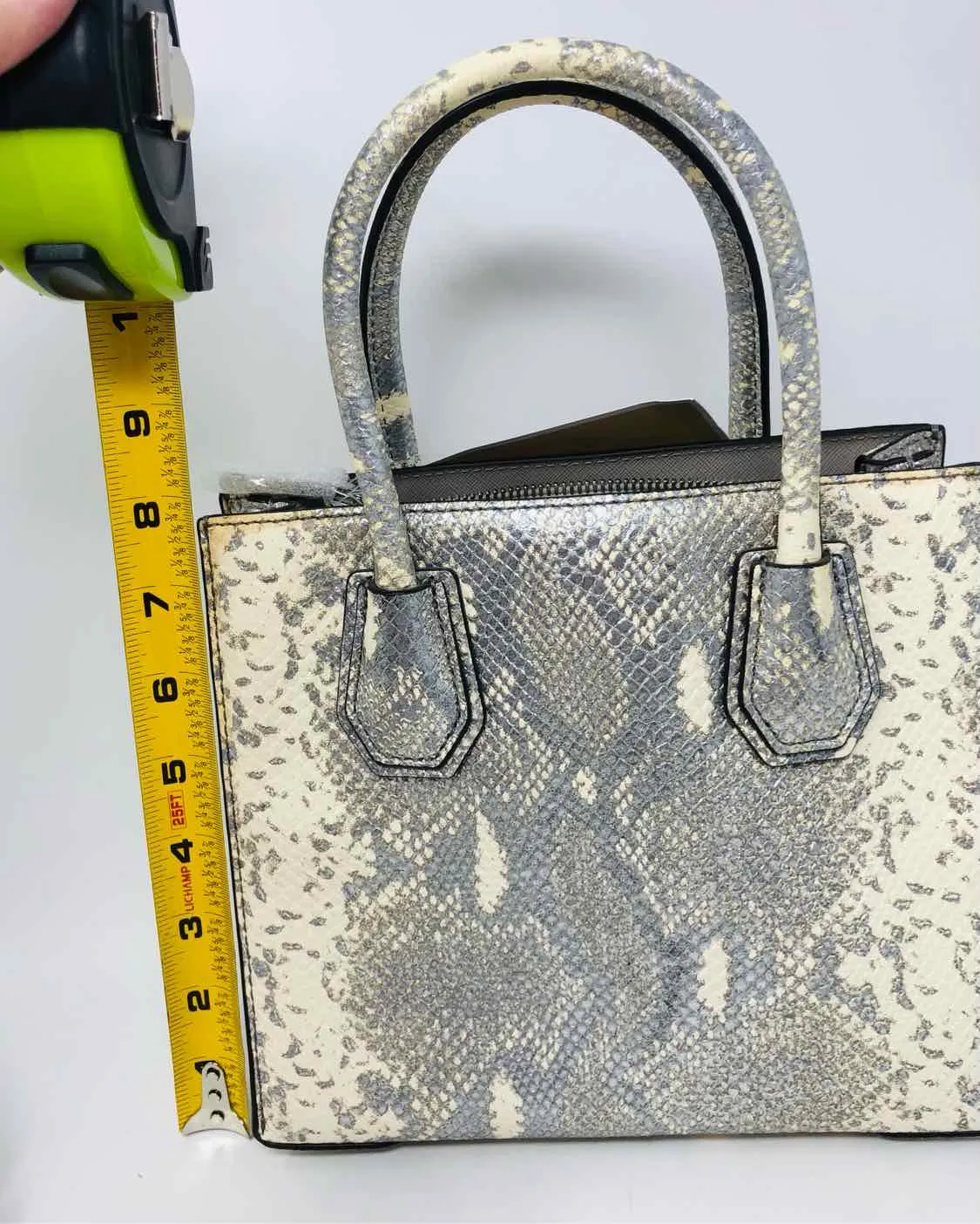 Michael Michael Kors Silver/Cream Reptile NEW Designer Satchel