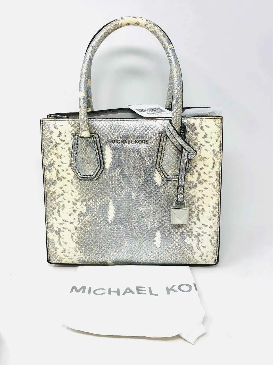 Michael Michael Kors Silver/Cream Reptile NEW Designer Satchel