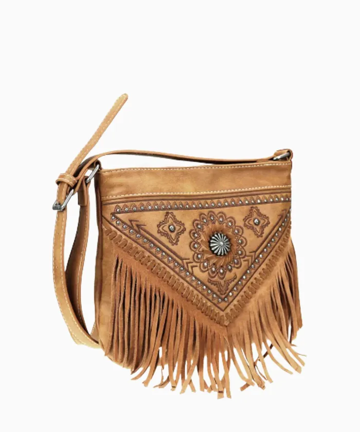 Montana West Concho Floral Fringe Crossbody Bag