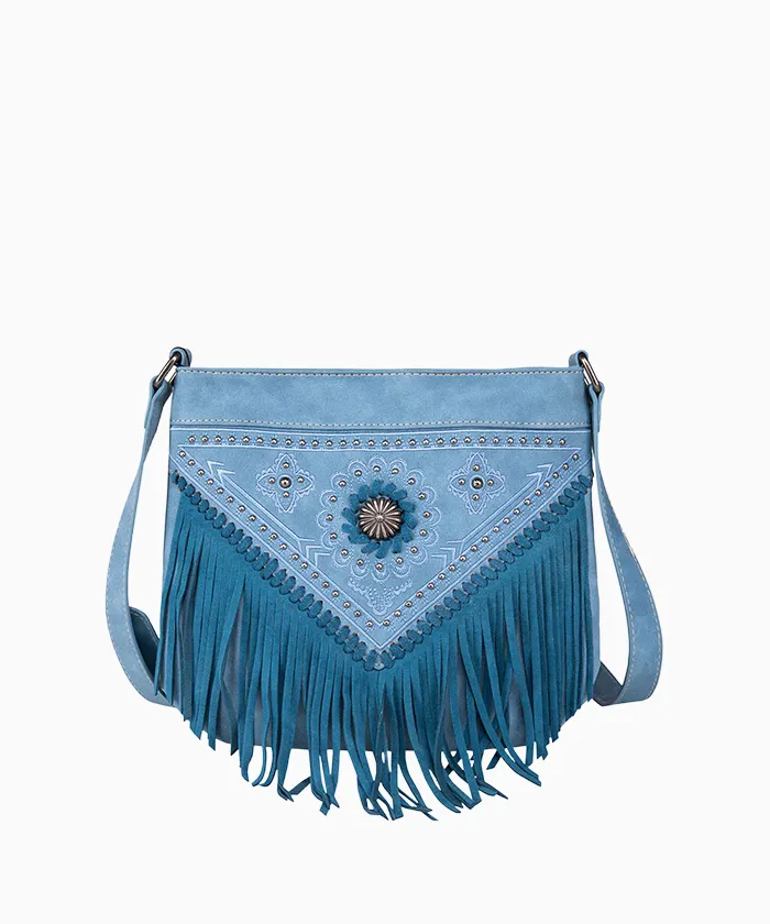 Montana West Concho Floral Fringe Crossbody Bag