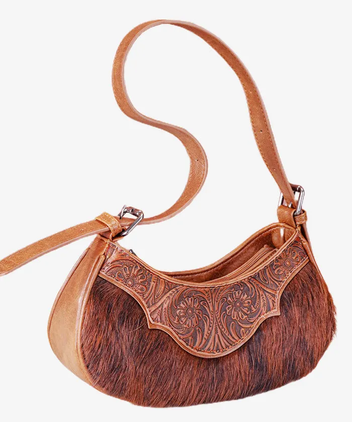 Montana West Cowhide Tooled Hobo Bag