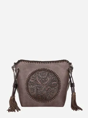 Montana West Fringe Floral Tooled Crossbody Bag