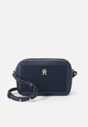 Navy essential flap crossover bag