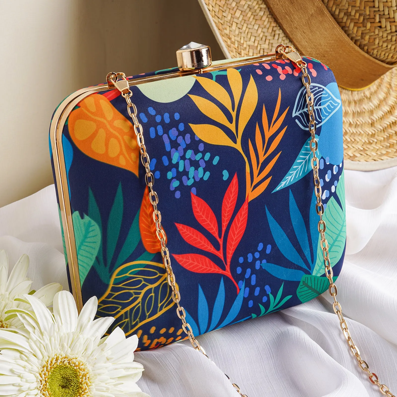 Ocean Brunch Multicolour Printed Clutch