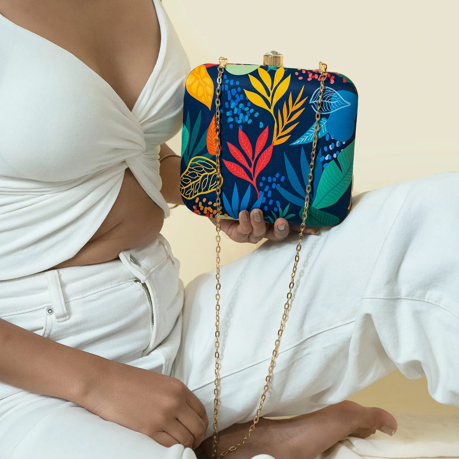 Ocean Brunch Multicolour Printed Clutch