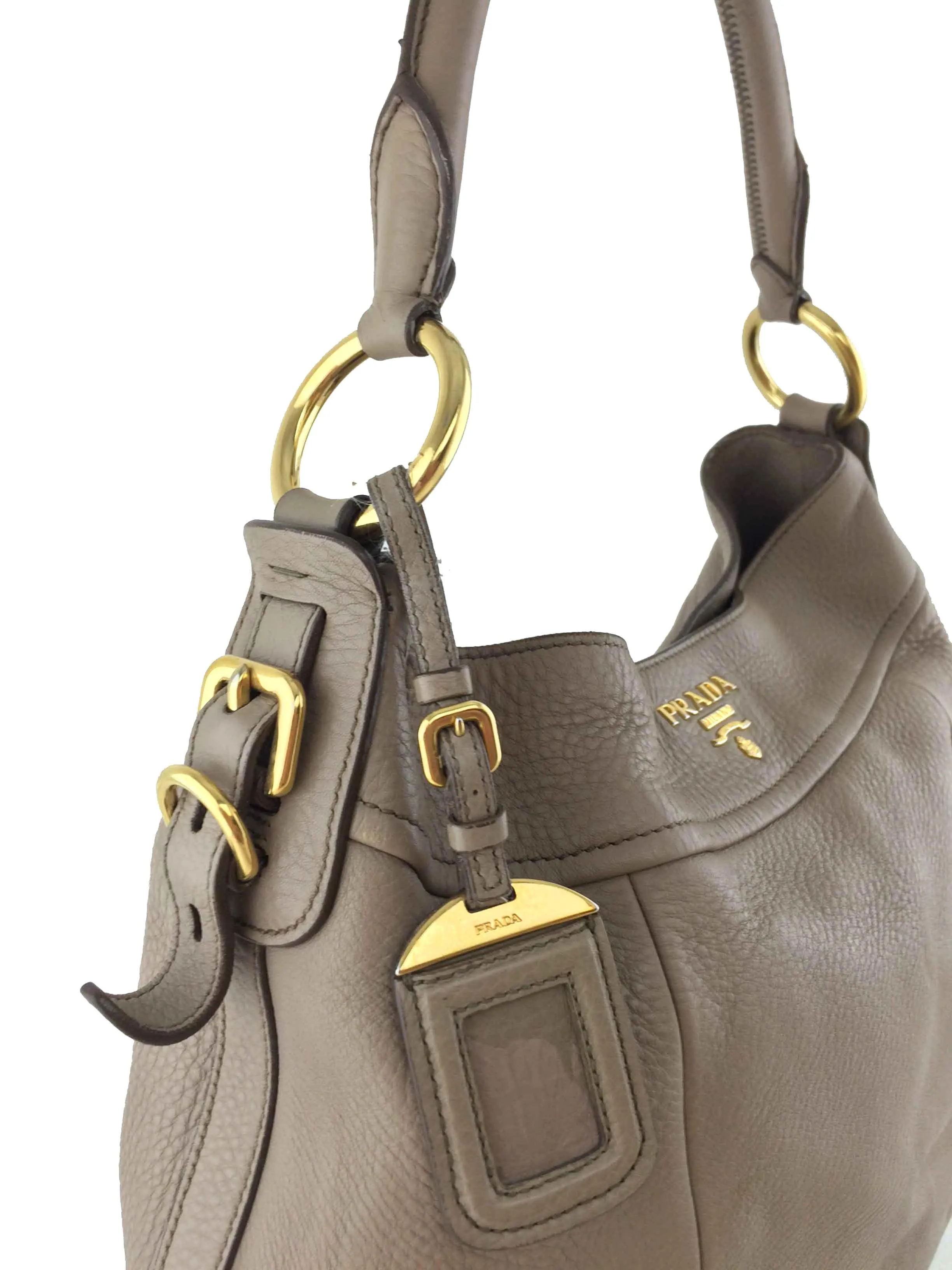 Prada Vitello Diano Leather Hobo Bag