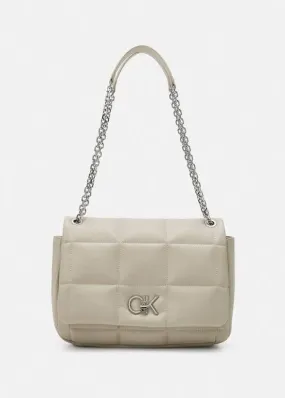 RE-LOCK QUILT SHOULDER BAG - Handbag -Stone Beige