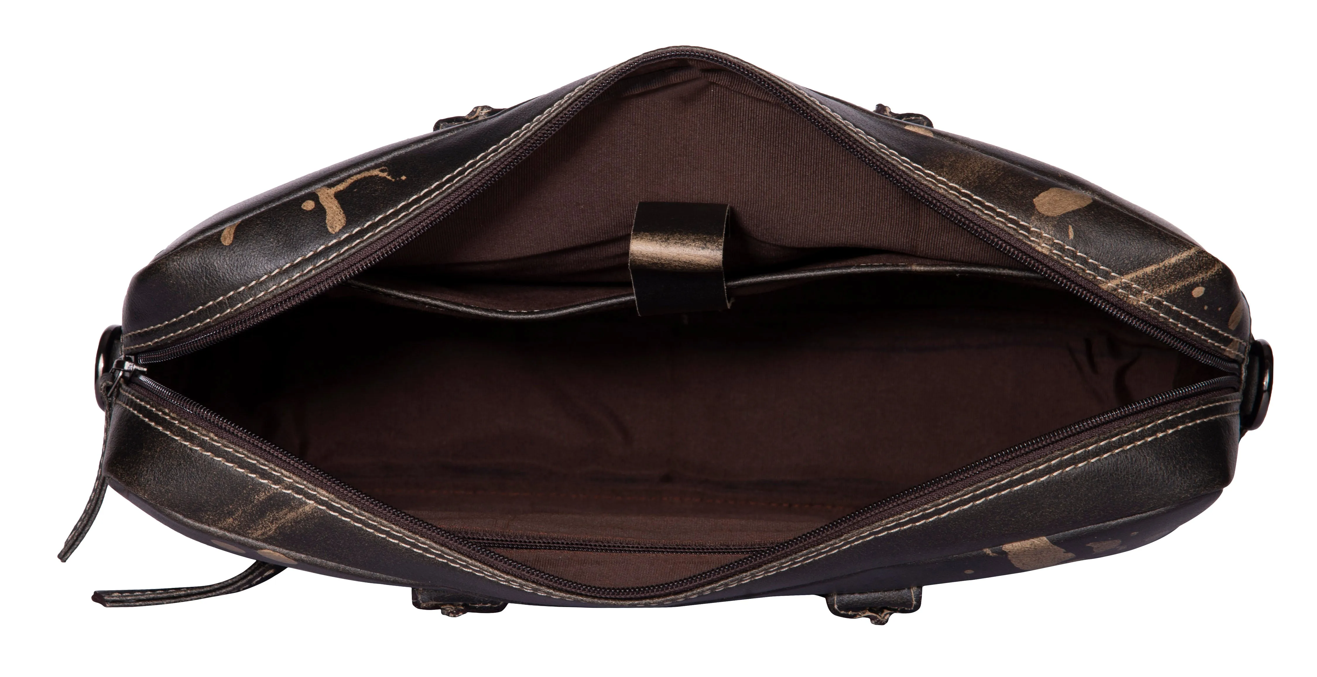 RL Oliver Mens Leather Business  Messenger Bag