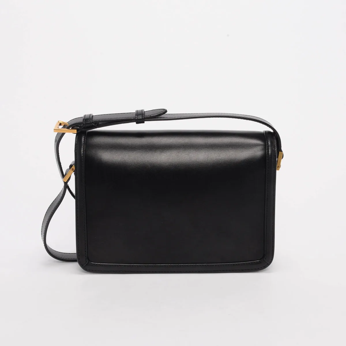 Saint Laurent Black Box Calf Medium Solferino Satchel Bag