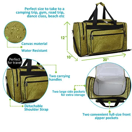 SALE! Gold Glitter NGIL Canvas Carry on 20" Duffle Bag